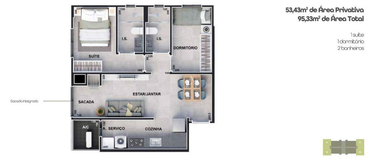 Apartamento para à venda no Bairro CANADA em CASCAVEL: 