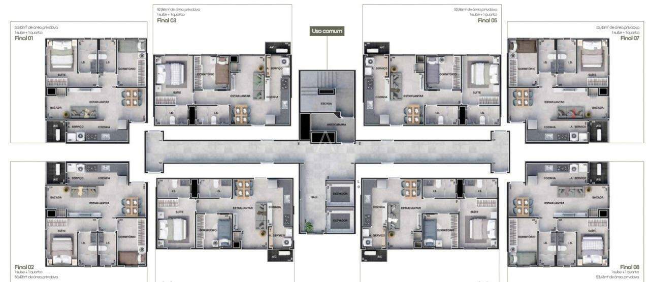 Apartamento para à venda no Bairro CANADA em CASCAVEL: 