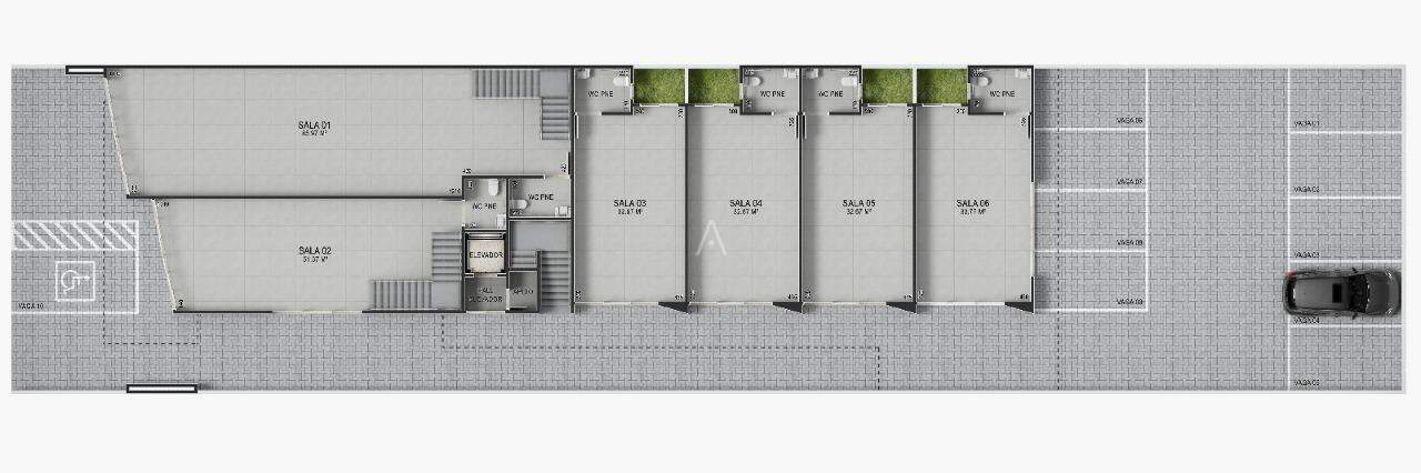 Sala Comercial para para aluguel no Bairro CENTRO em CASCAVEL: 