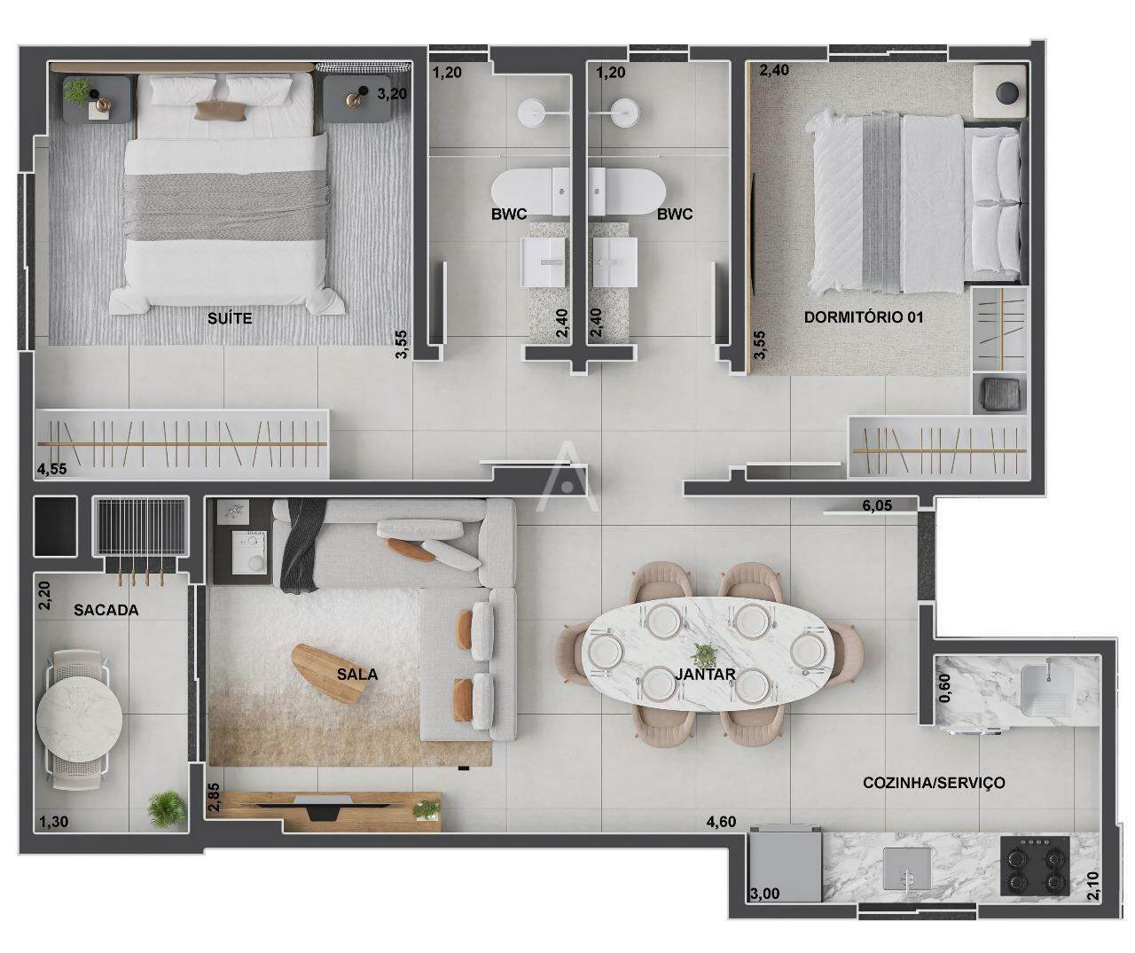 Apartamento para à venda no Bairro CANCELLI em CASCAVEL: 