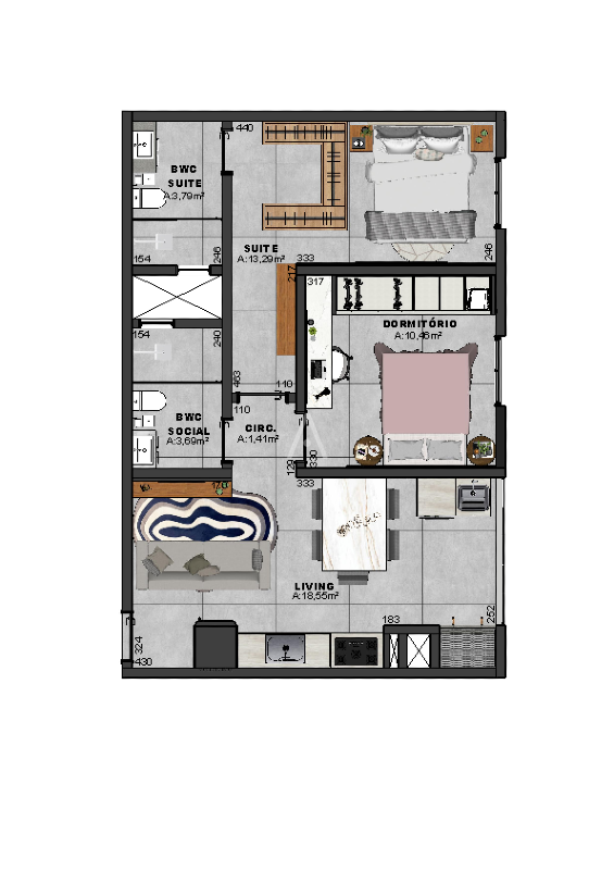 Apartamento para à venda no Bairro PARQUE SAO PAULO em CASCAVEL: 