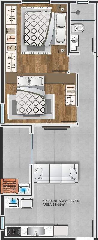 Apartamento para à venda no Bairro COQUEIRAL em CASCAVEL: 