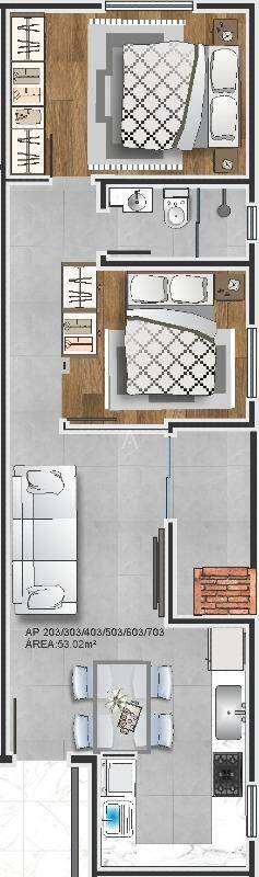 Apartamento para à venda no Bairro COQUEIRAL em CASCAVEL: 