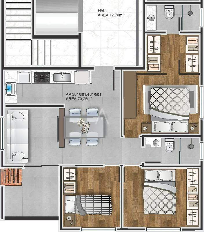 Apartamento para à venda no Bairro COQUEIRAL em CASCAVEL: 