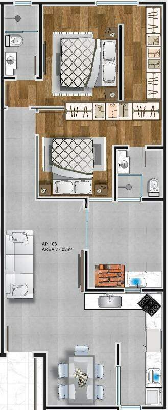Apartamento para à venda no Bairro COQUEIRAL em CASCAVEL: 