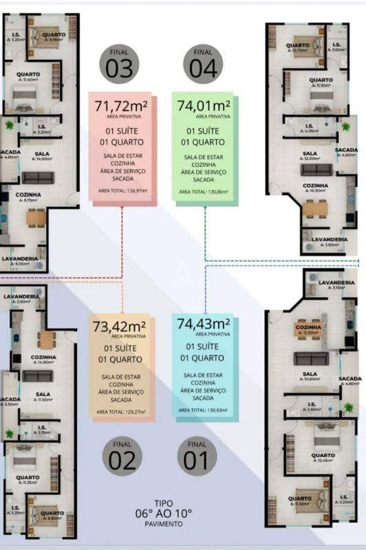 Apartamento para à venda no Bairro CENTRO em CASCAVEL: