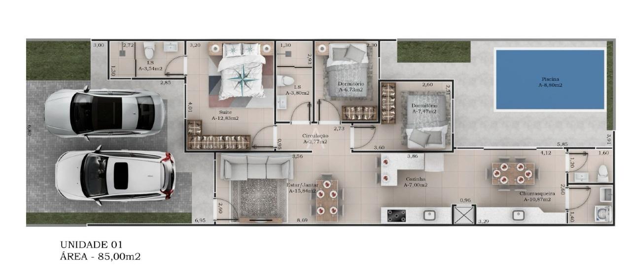 Casa Residencial para à venda no Bairro PERIOLO em CASCAVEL: 