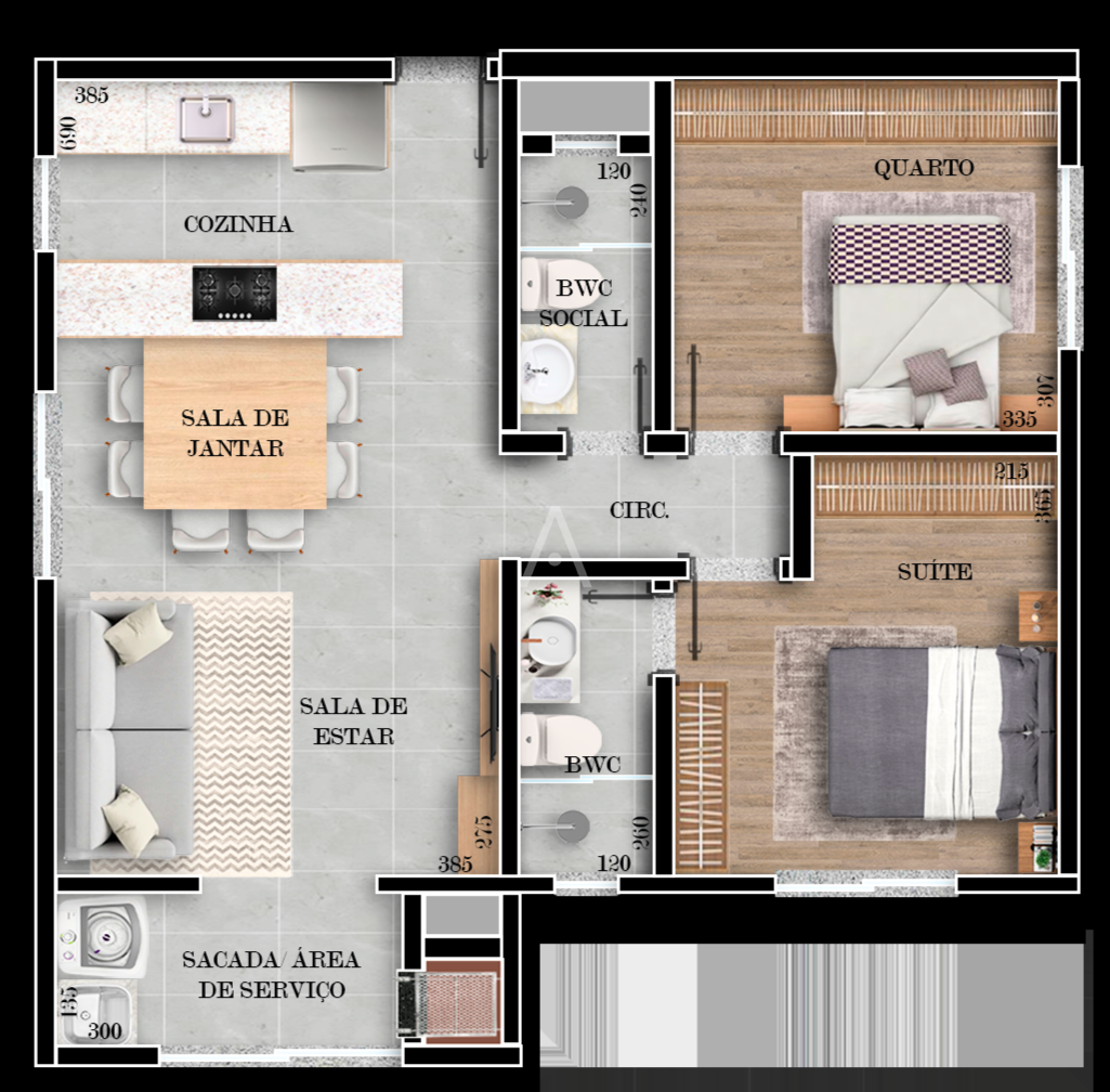 Apartamento para à venda no Bairro PARQUE SAO PAULO em CASCAVEL: 