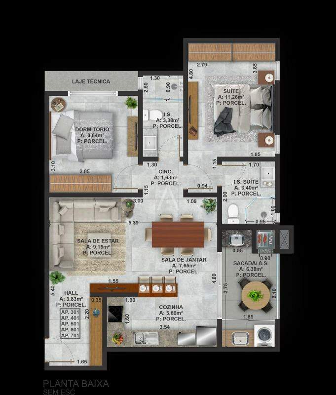 Apartamento para à venda no Bairro JARDIM LA SALLE em TOLEDO: