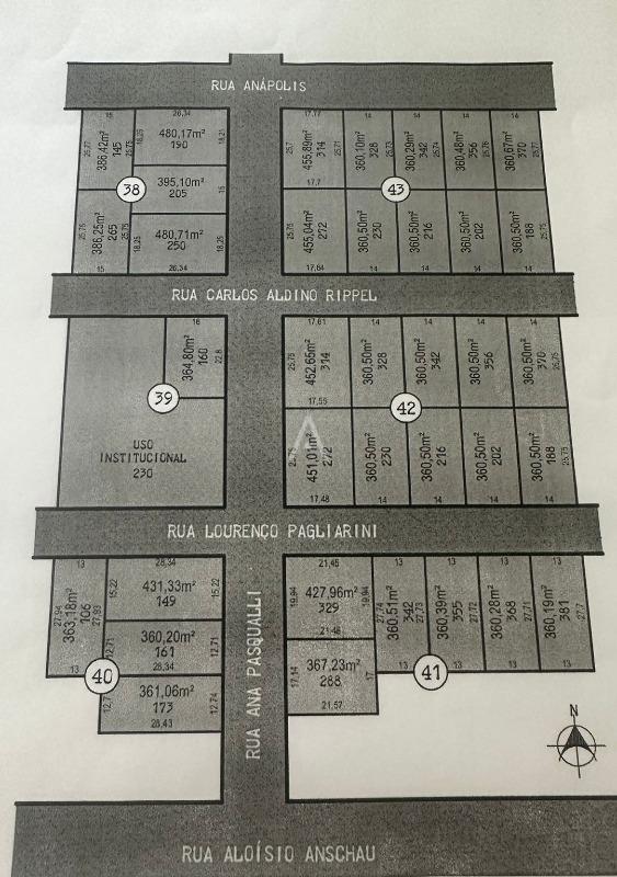 Terreno para à venda no Bairro JARDIM ANAPOLIS em TOLEDO: 