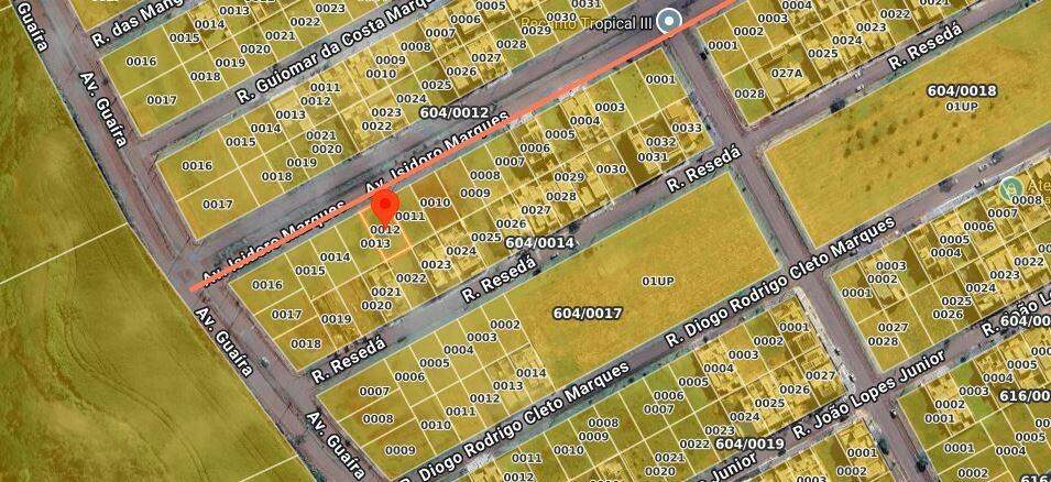 Terreno para à venda no Bairro RECANTO TROPICAL III em CASCAVEL: 