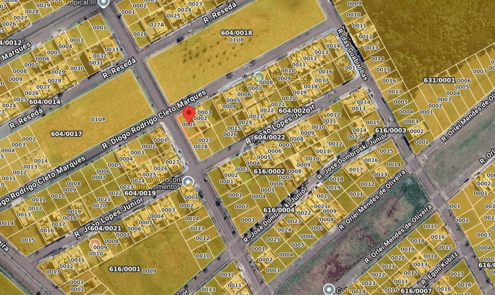 Terreno para à venda no Bairro RECANTO TROPICAL III em CASCAVEL: 