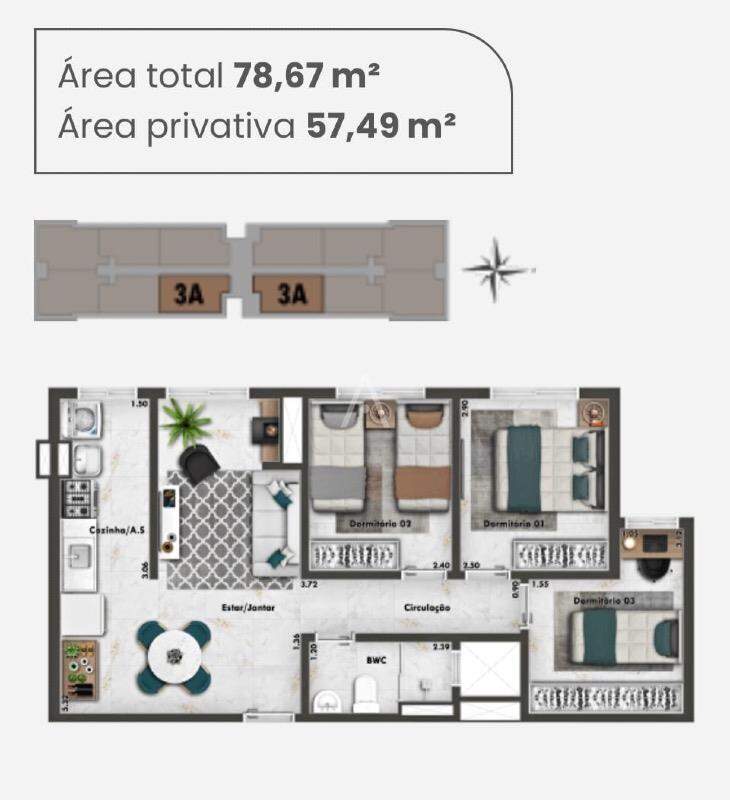 Apartamento para à venda no Bairro BRASILIA em CASCAVEL: 