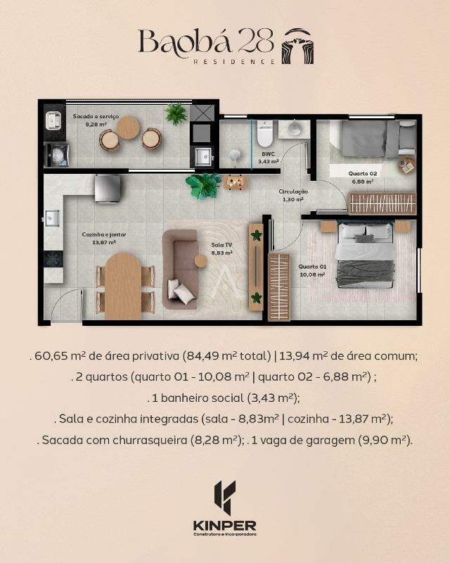 Apartamento para à venda no Bairro ALTO ALEGRE em CASCAVEL: 
