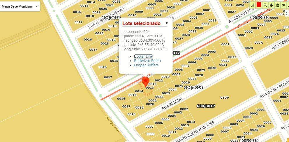Terreno para à venda no Bairro RECANTO TROPICAL em CASCAVEL: 