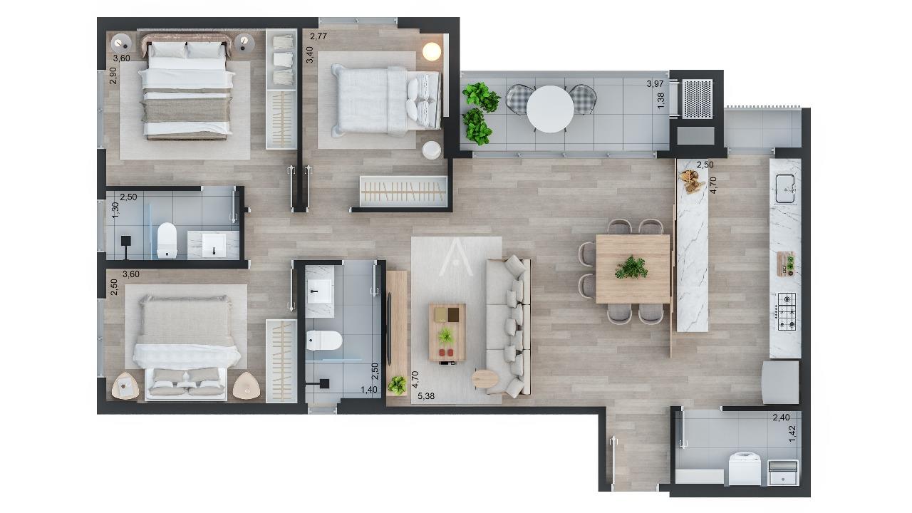 Apartamento para à venda no Bairro CENTRO em CASCAVEL: