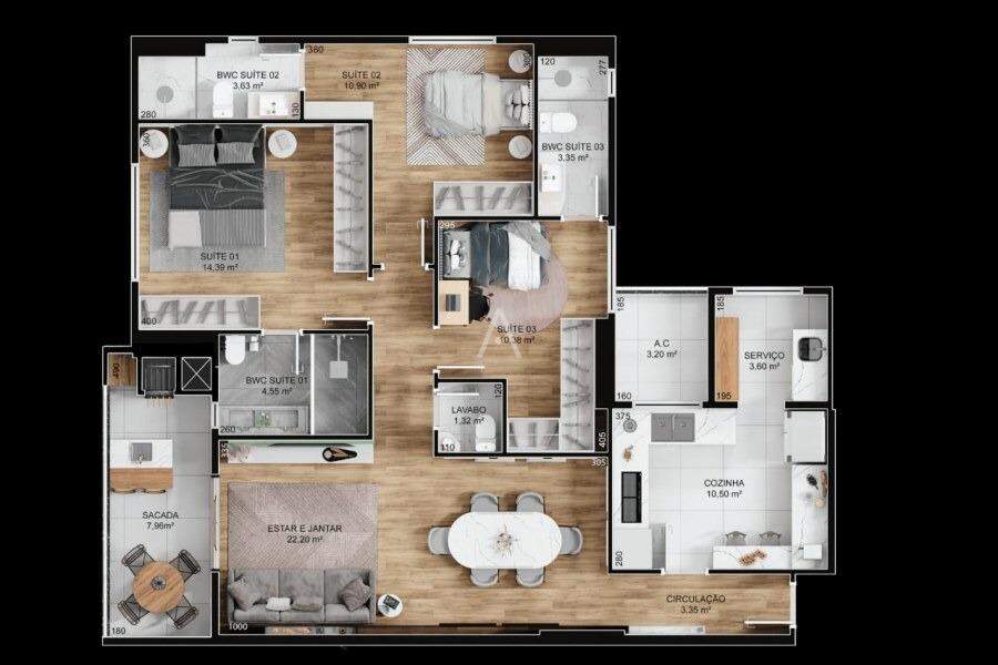 Apartamento para à venda no Bairro CENTRO em CASCAVEL: 