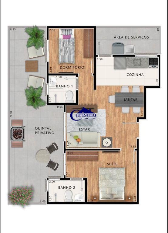 Apartamento à venda com 2 quartos, 51m² - Foto 3