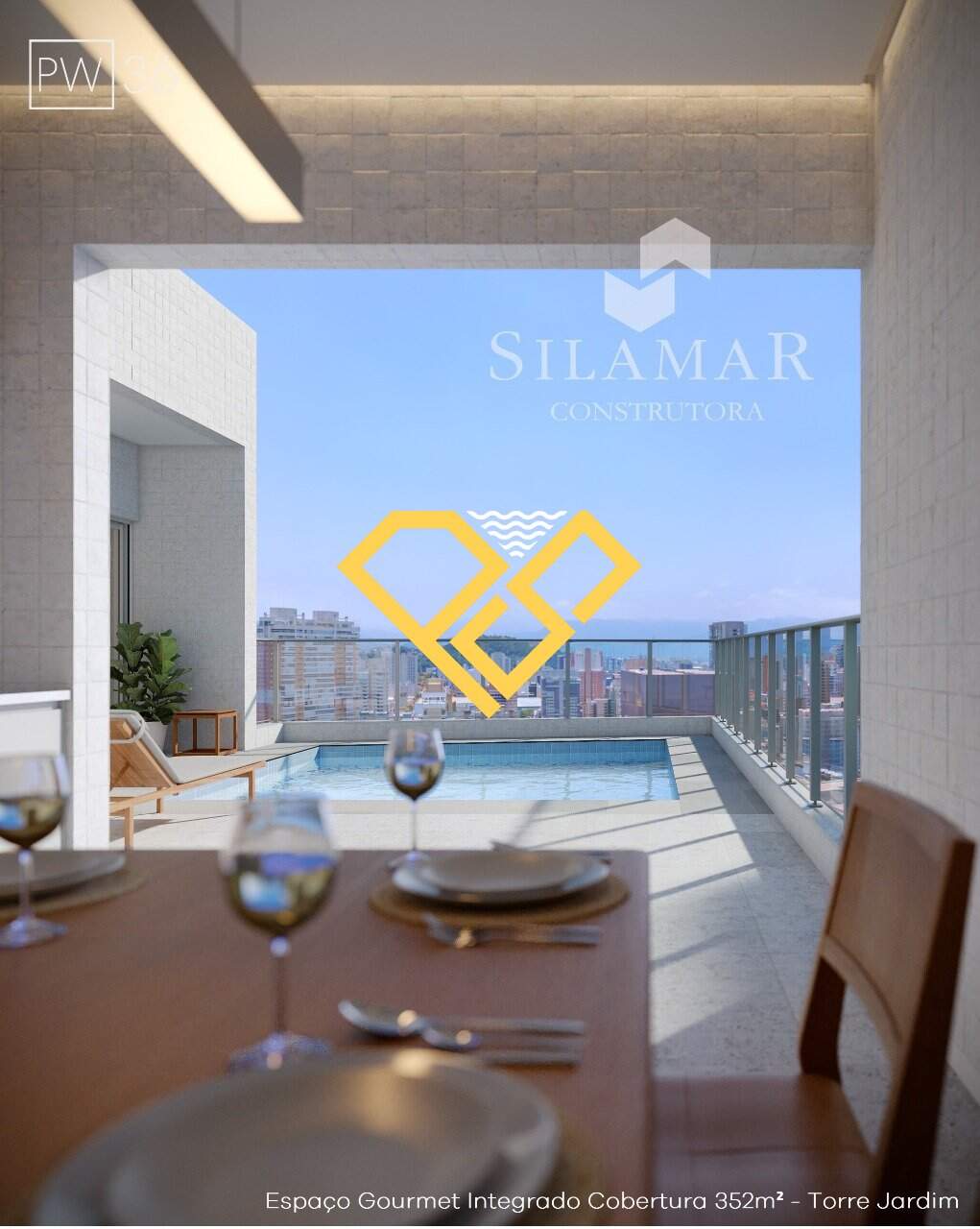 PW36 - ESPAÇO GOURMET COBERTURA 352M2 - TORRE JARDIM
