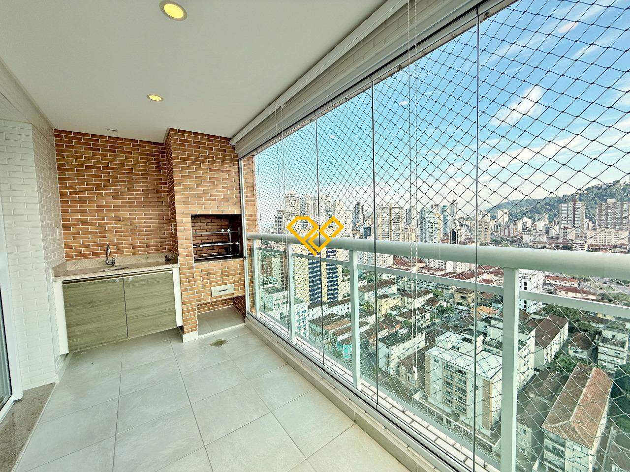 Apartamento à venda no Gonzaga: Varanda com churrasqueira