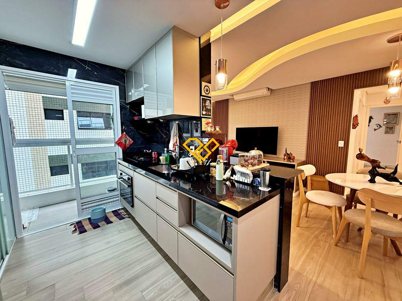 Apartamento à venda no Aparecida: Sala e cozinha