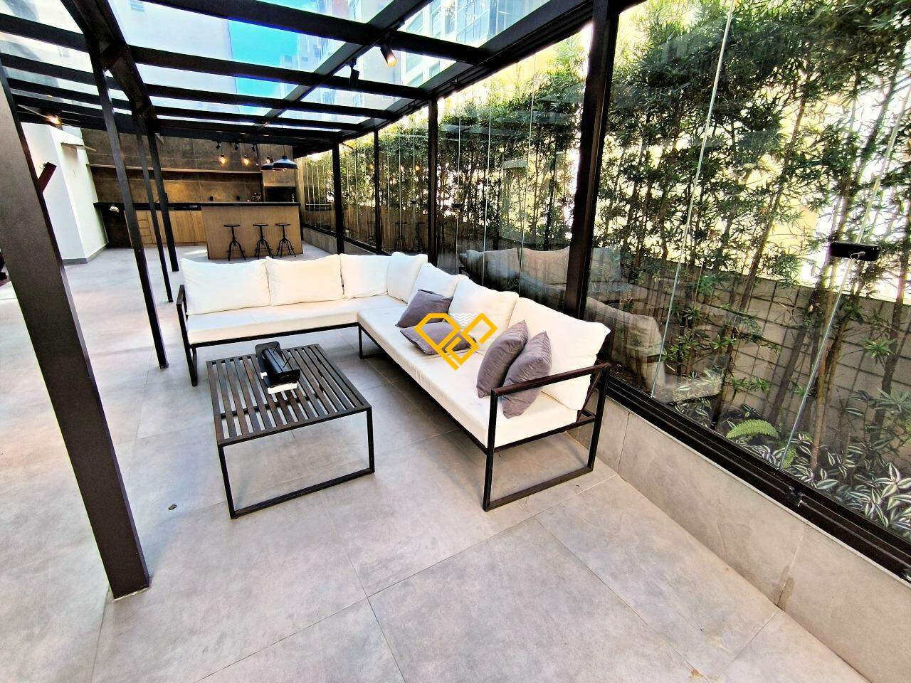 Garden à venda no José Menino: Área gourmet com churrasqueira