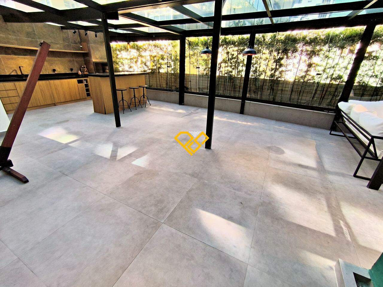 Garden à venda no José Menino: Área gourmet com churrasqueira