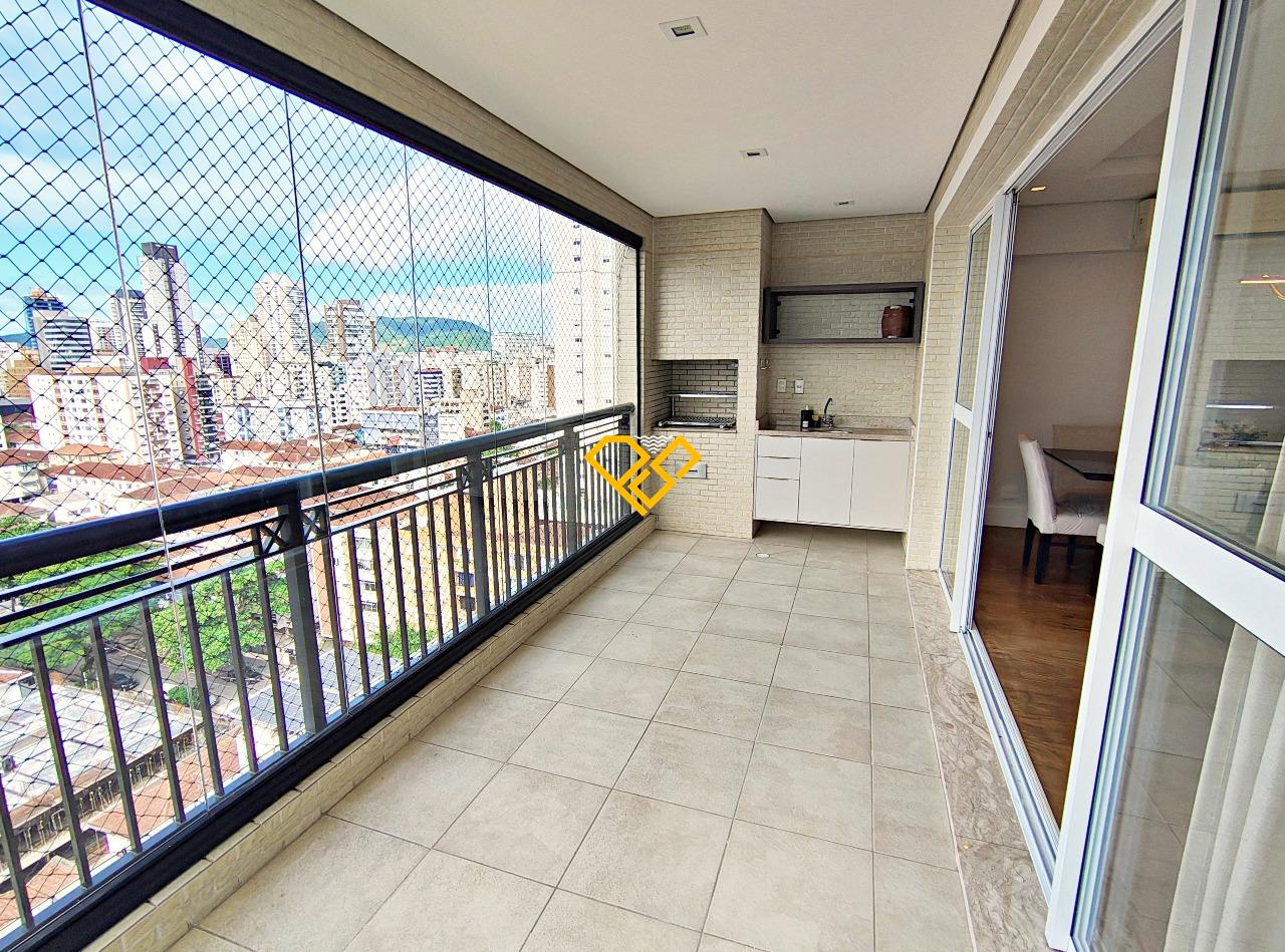 Apartamento para aluguel no Embaré: Varanda com churrasqueira