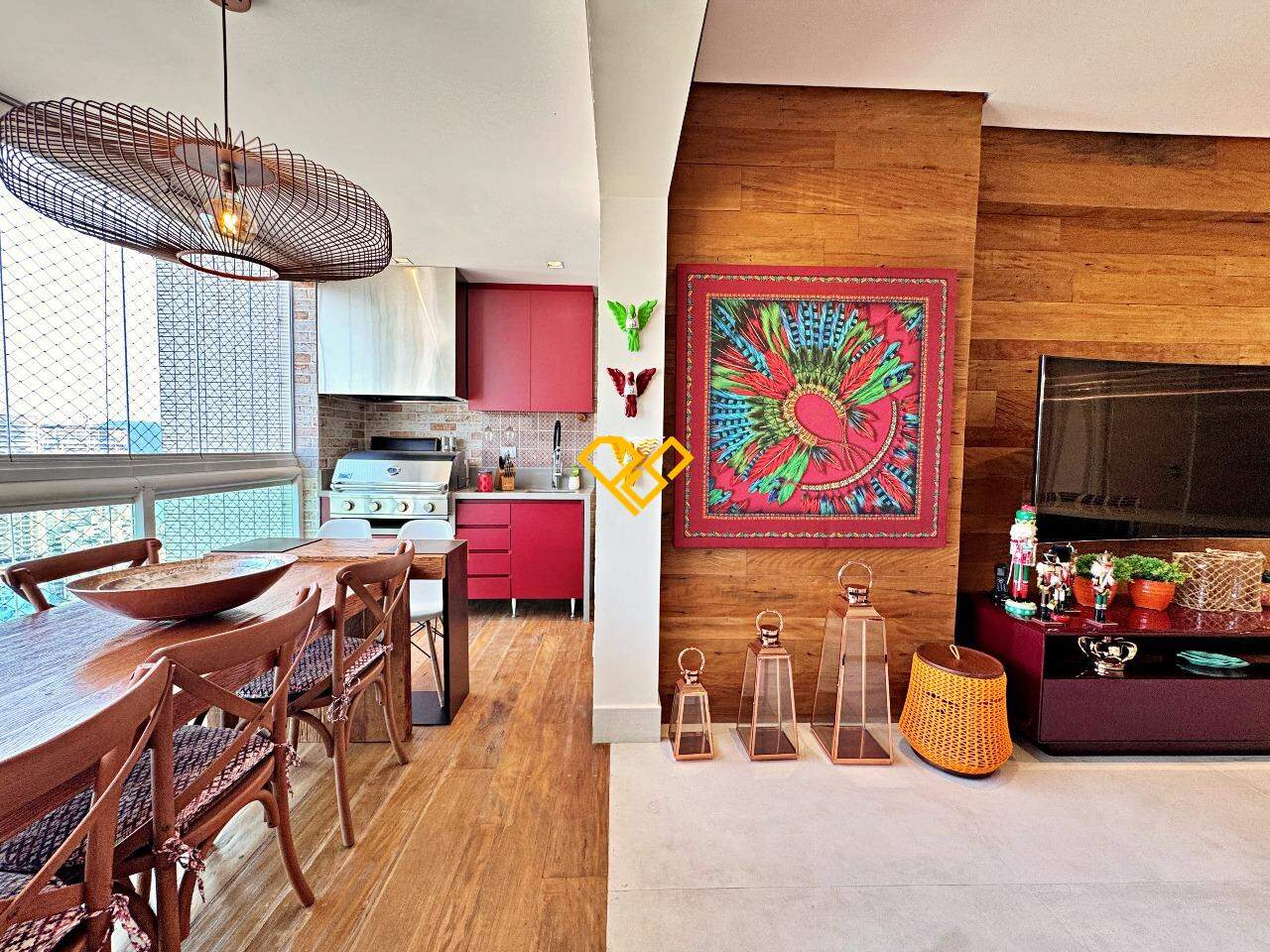Apartamento à venda no Ponta da Praia: Varanda e sala