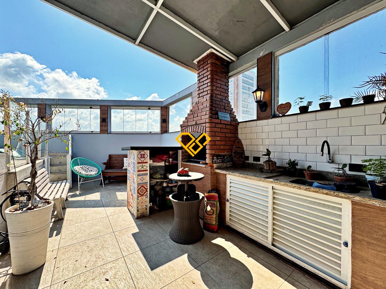 Cobertura à venda no Macuco: Área gourmet com churrasqueira