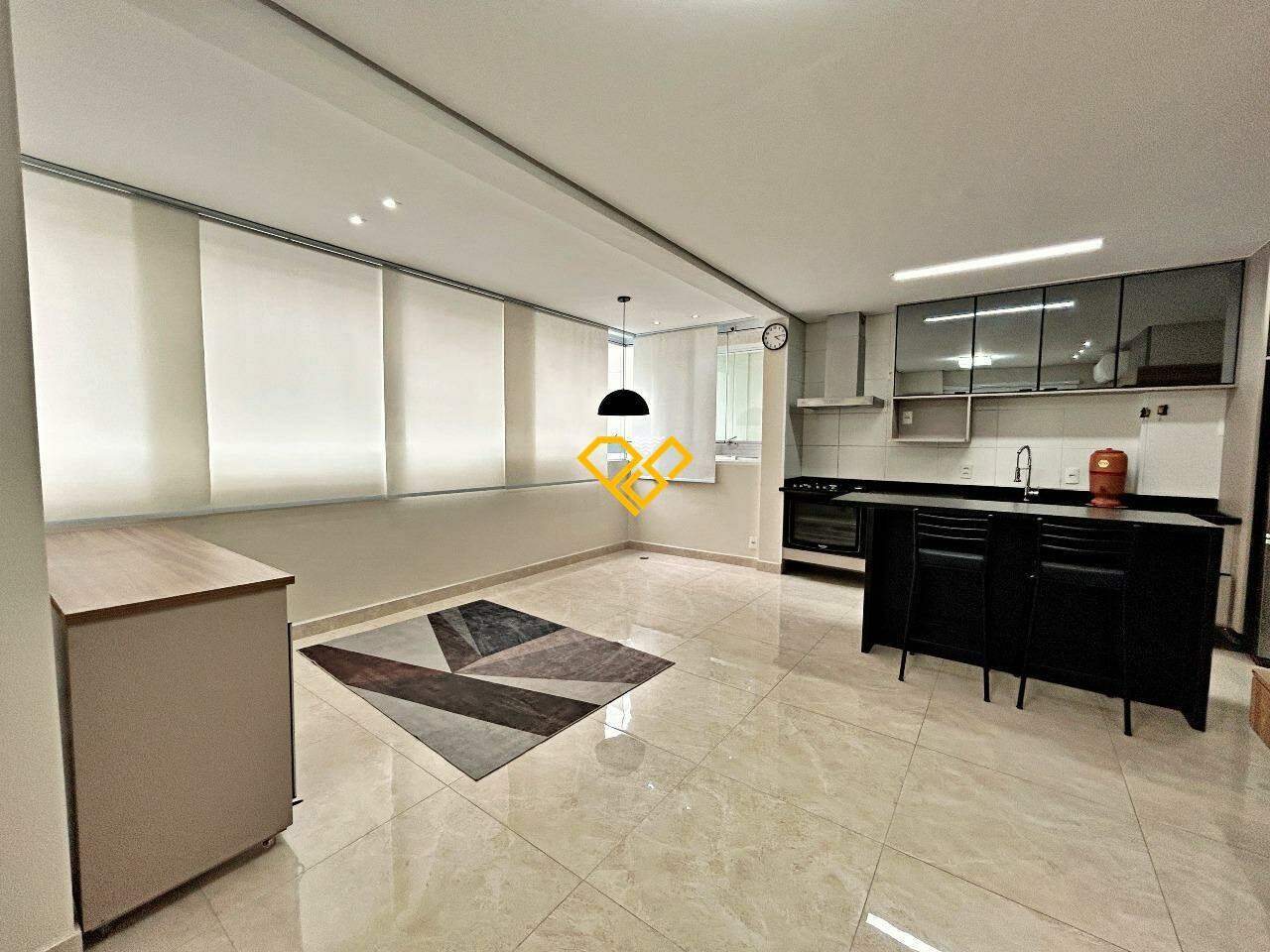 Apartamento à venda no Gonzaga: Sala e cozinha integrada