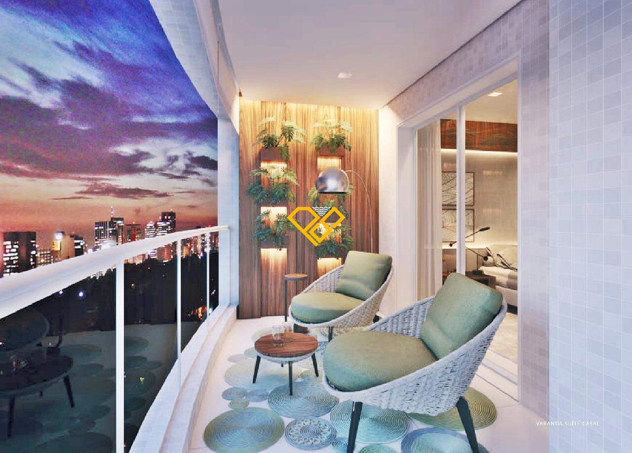 Apartamento à venda no Ponta da Praia: varanda master e suíte 2