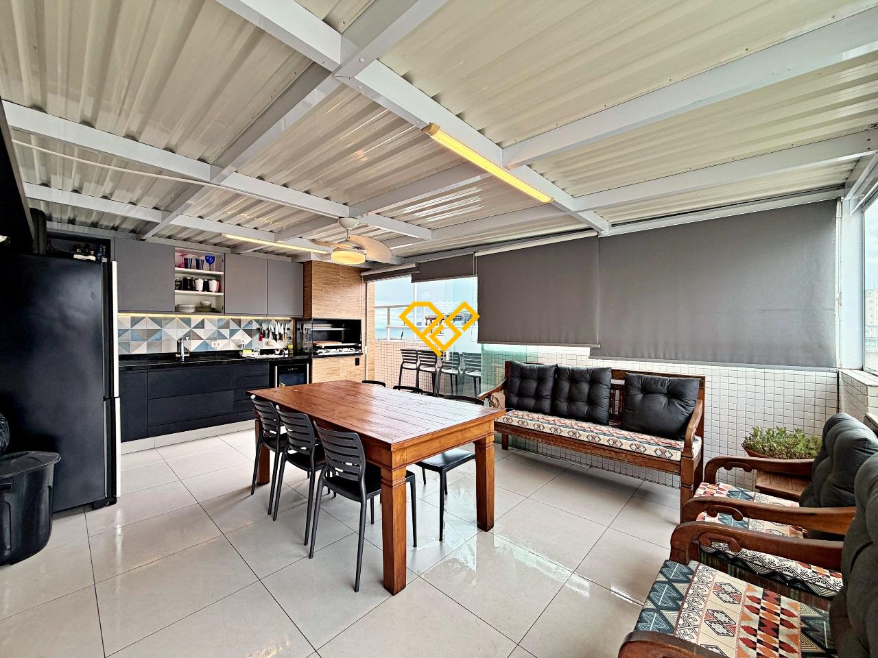 Apartamento Duplex à venda no Ponta da Praia: Área gourmet com churrasqueira