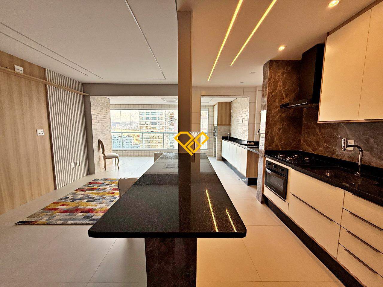 Apartamento para aluguel no Aparecida: Sala e cozinha
