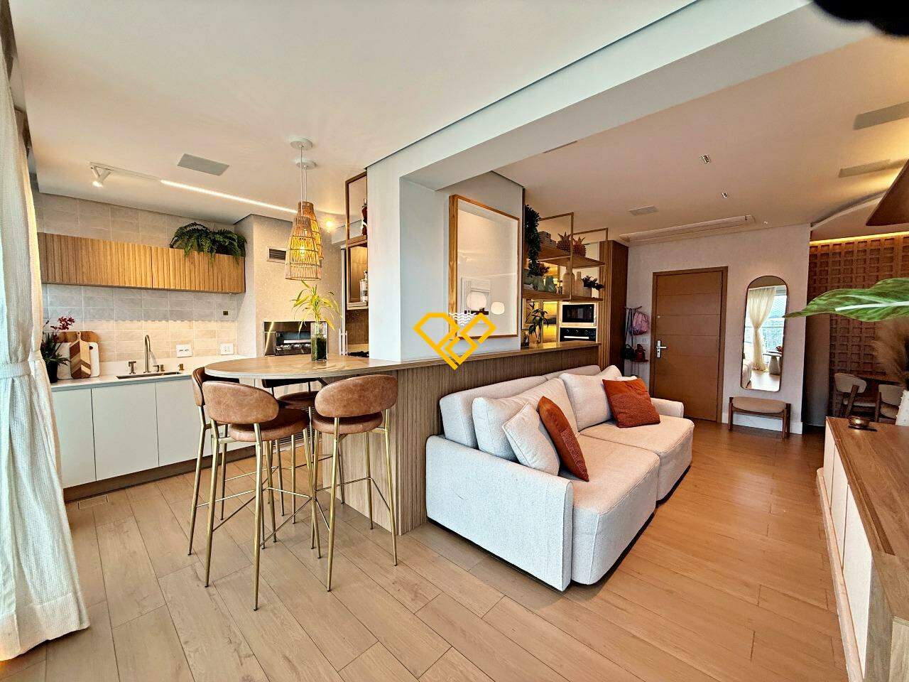 Apartamento à venda no Gonzaga: Sala e cozinha integrada