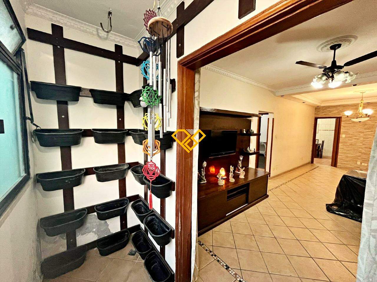 Apartamento à venda no Campo Grande: Sala e varanda