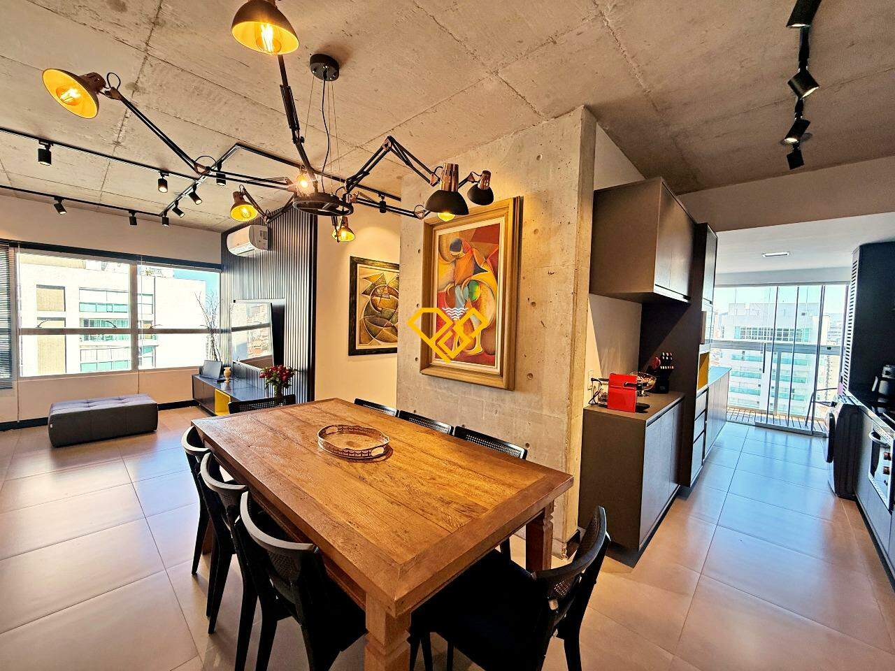 Apartamento à venda no Embaré: Sala e cozinha integrada