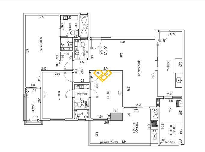 Apartamento à venda no Gonzaga: planta da unidade