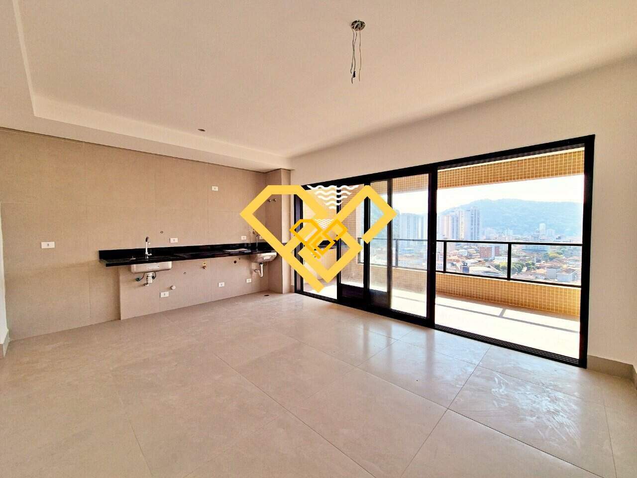 Apartamento à venda no José Menino: Sala e cozinha