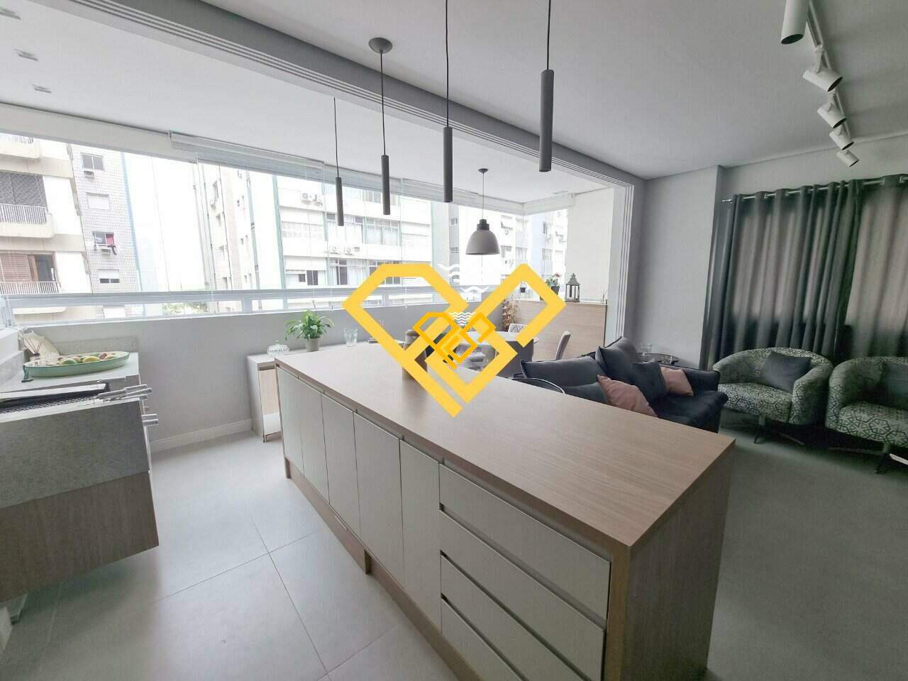 Apartamento à venda no Gonzaga: Cozinha e sala
