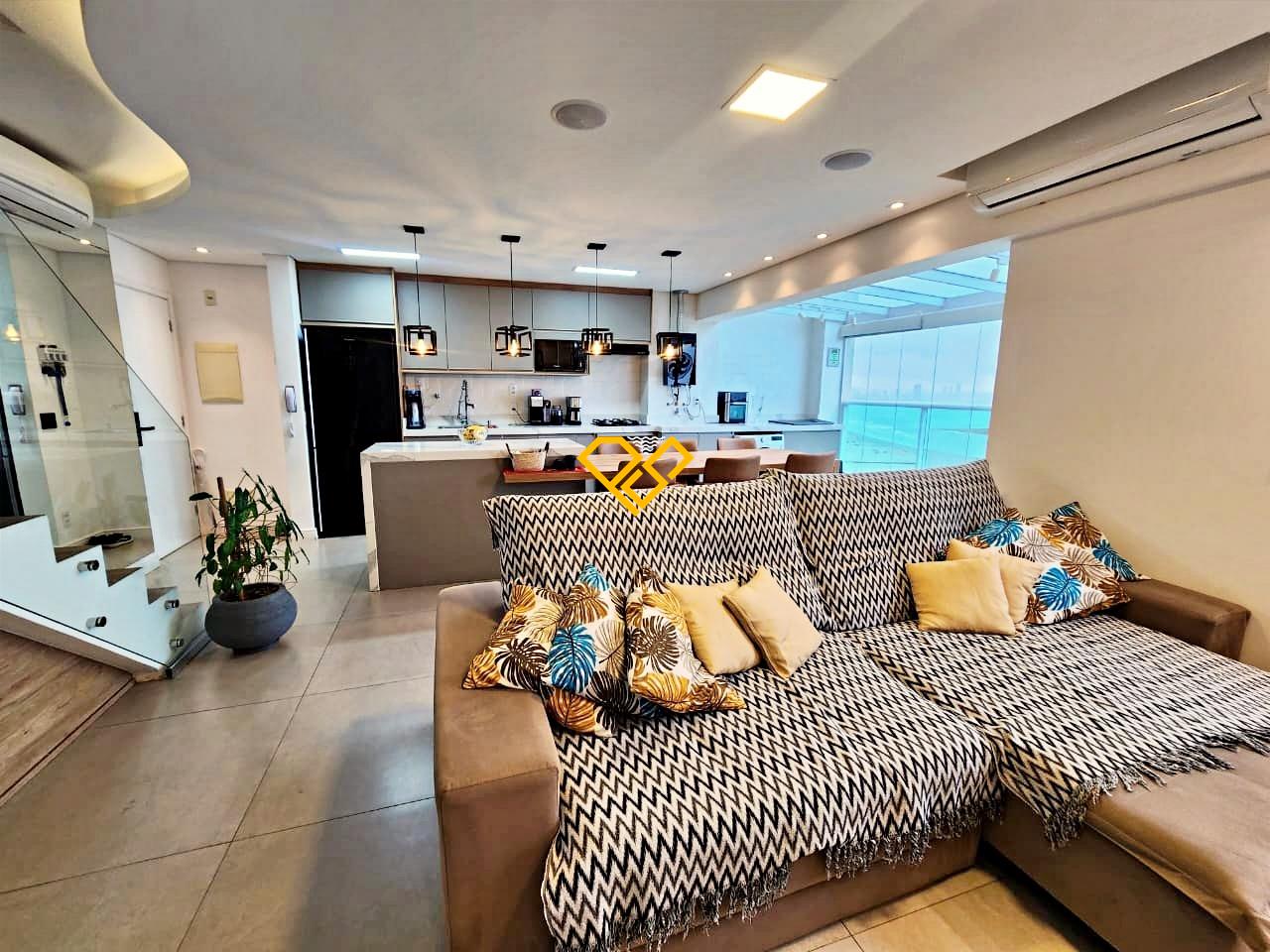 Apartamento Duplex à venda no José Menino: Sala e cozinha integrada