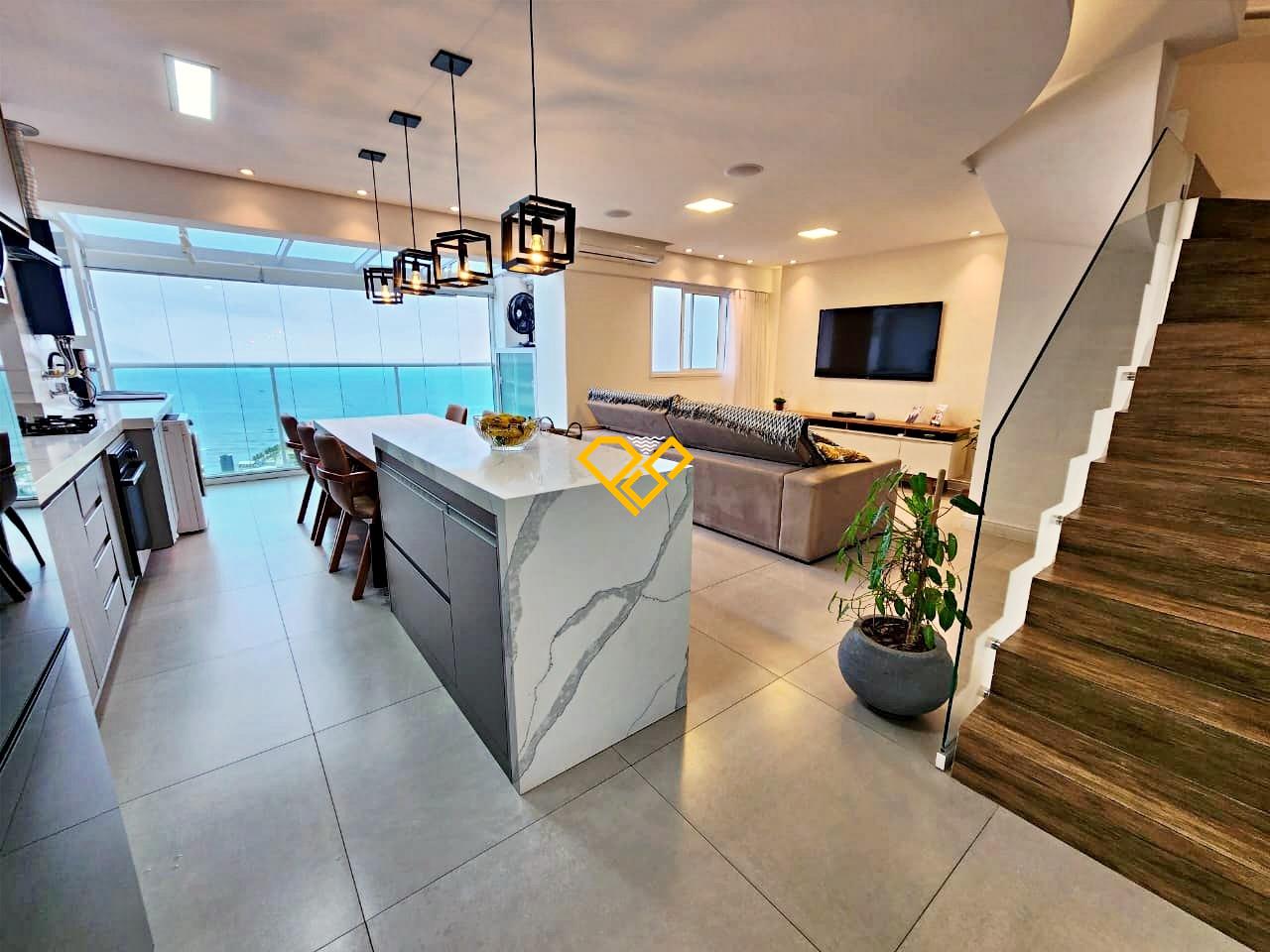 Apartamento Duplex à venda no José Menino: Sala e cozinha integrada