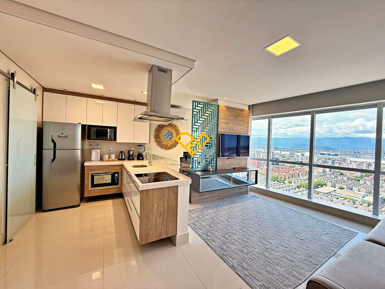 Apartamento à venda no Aparecida: Sala e cozinha