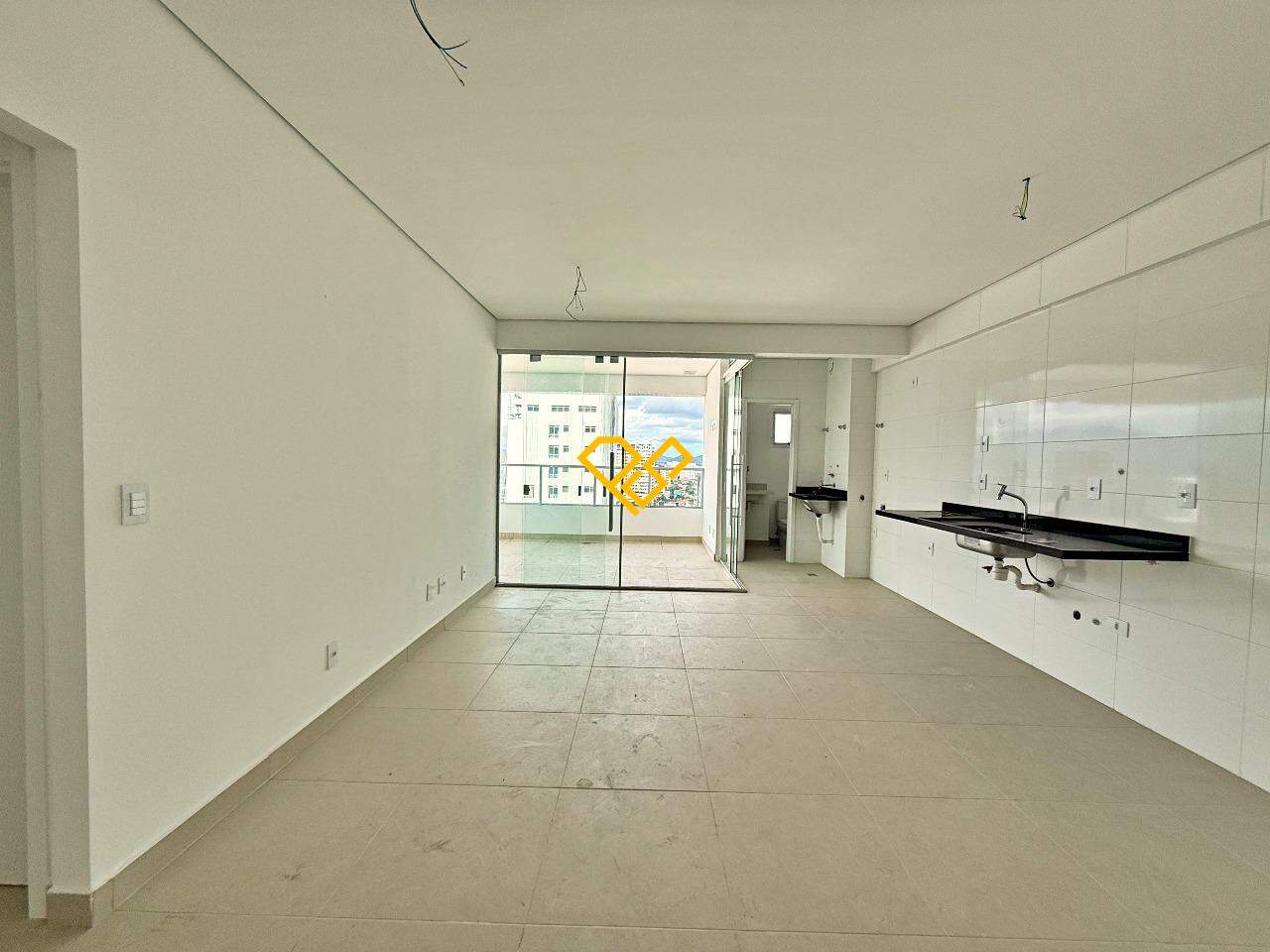 Apartamento à venda no Campo Grande: Sala e cozinha integrada