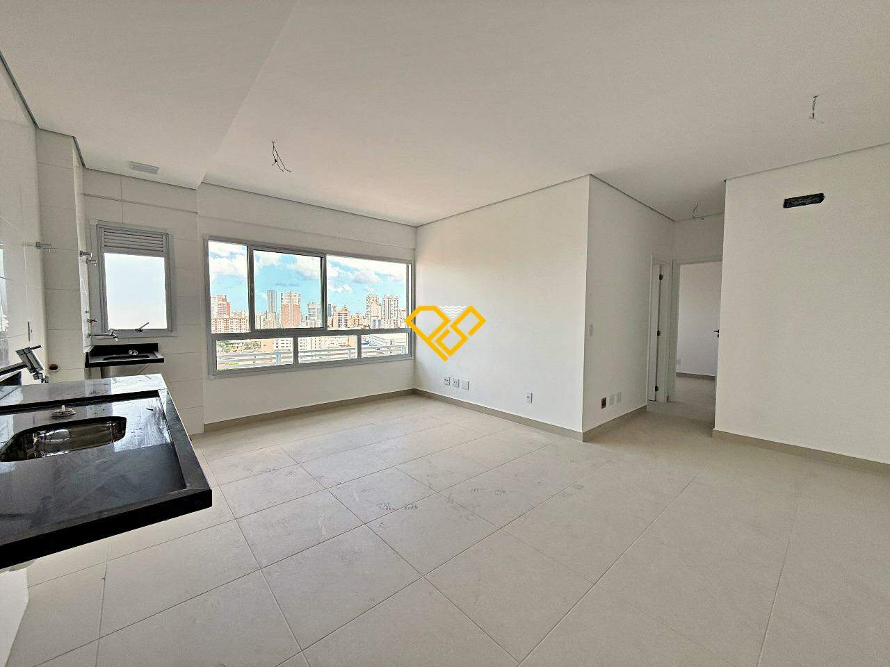 Apartamento à venda no Campo Grande: Sala e cozinha integrada