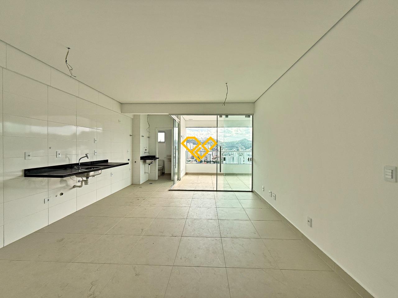 Apartamento à venda no Campo Grande: Sala e cozinha integrada