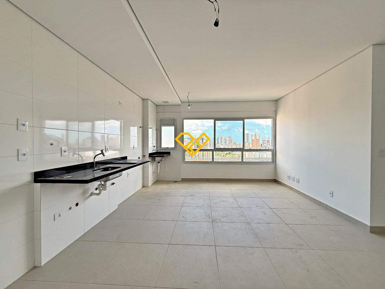Apartamento à venda no Campo Grande: Sala e cozinha integrada