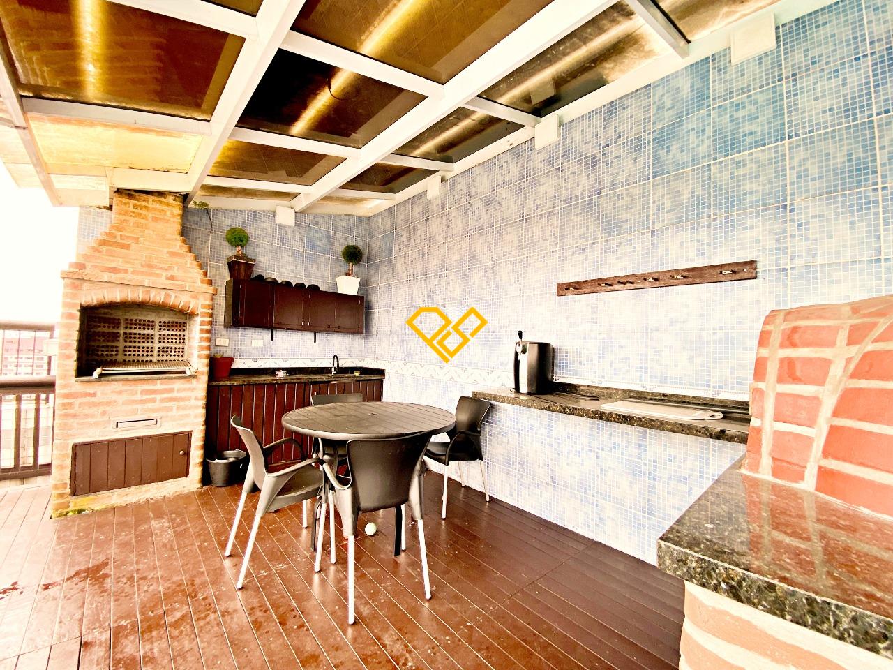 Cobertura para aluguel no Embaré: Área gourmet com churrasqueira