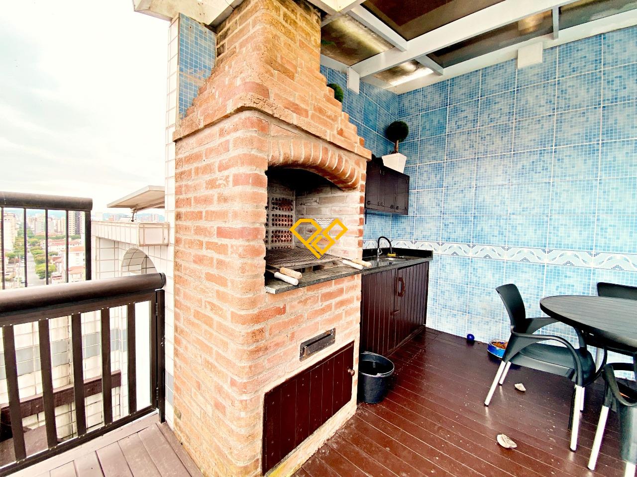 Cobertura para aluguel no Embaré: Área gourmet com churrasqueira