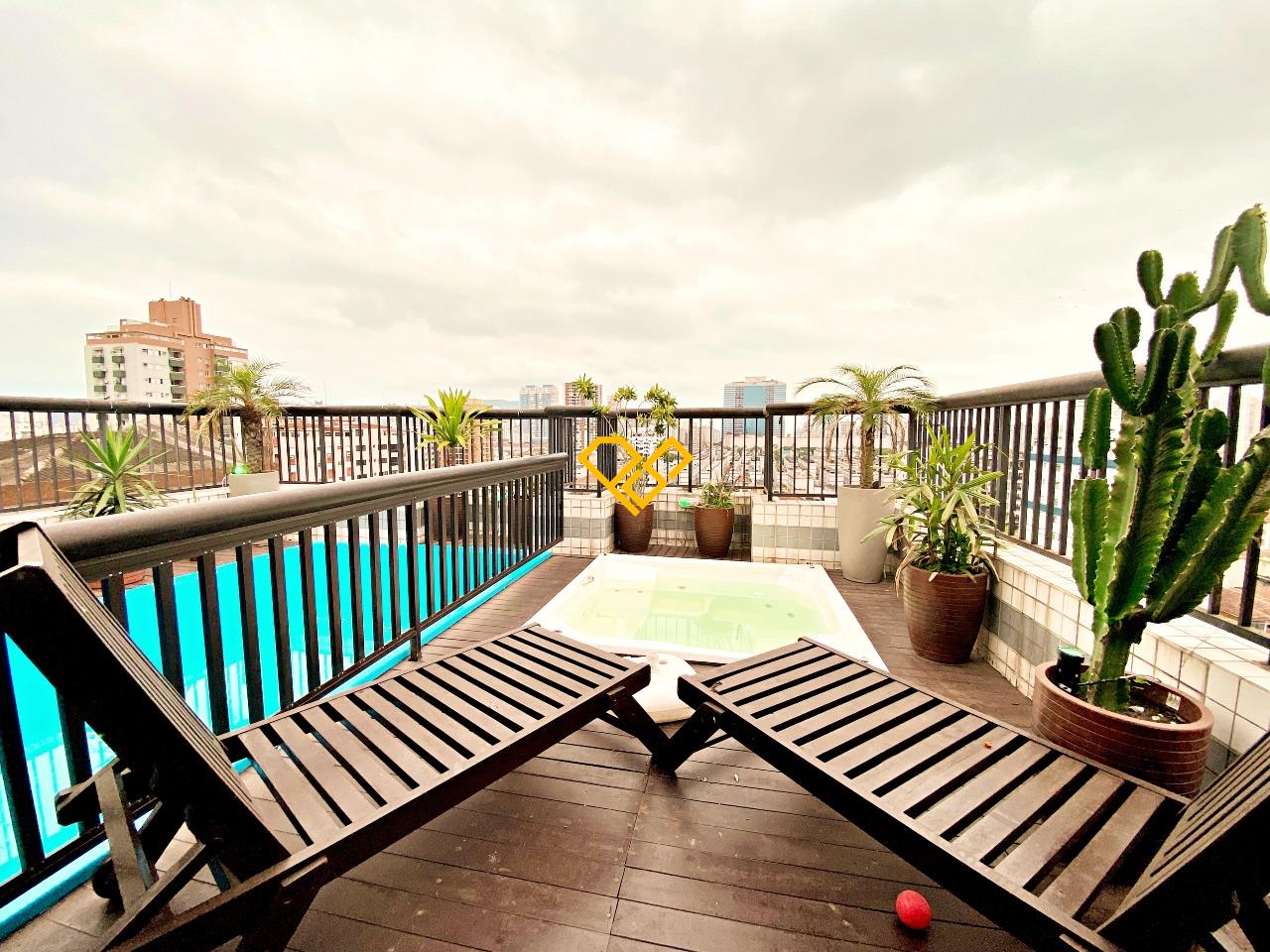 Cobertura para aluguel no Embaré: Piscina